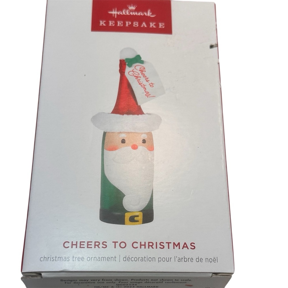 Hallmark Cheers to Christmas Ornament - Red and Green bottle
